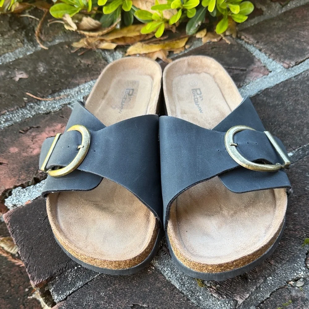 Pin Pochyaw Black Slide Sandals size 10 - Picture 1 of 6